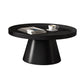 Modern Tray Top Pedestal Coffee Table Metal Round Table for Living Room 30"L x 30"W x 14"H Black Clearhalo 'Coffee & Accent Tables' 'Coffee Tables' 'coffee_tables' 'furn' 'furn_coffee_tables' 'Furniture' 'Living Room Furniture' 5262898