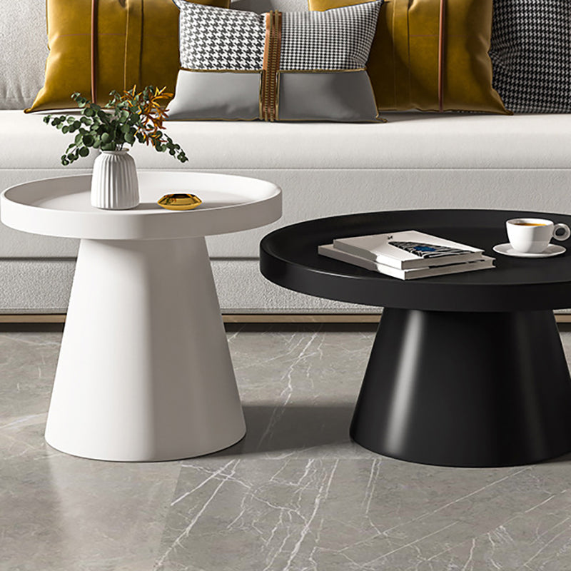 Modern Tray Top Pedestal Coffee Table Metal Round Table for Living Room Clearhalo 'Coffee & Accent Tables' 'Coffee Tables' 'coffee_tables' 'furn' 'furn_coffee_tables' 'Furniture' 'Living Room Furniture' 5262902