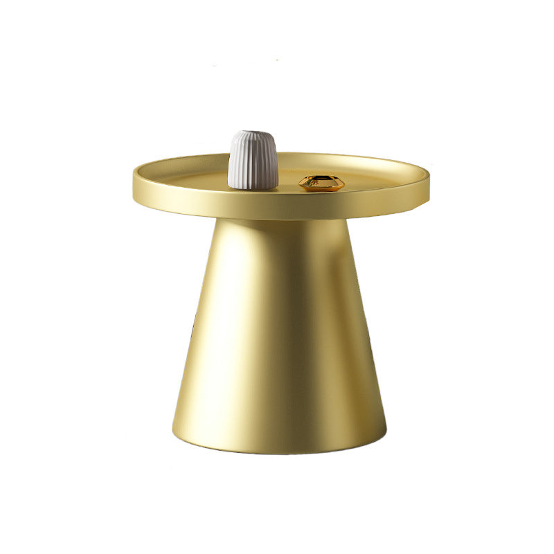 Modern Tray Top Pedestal Coffee Table Metal Round Table for Living Room 19.7"L x 19.7"W x 19.7"H Gold Clearhalo 'Coffee & Accent Tables' 'Coffee Tables' 'coffee_tables' 'furn' 'furn_coffee_tables' 'Furniture' 'Living Room Furniture' 5262905