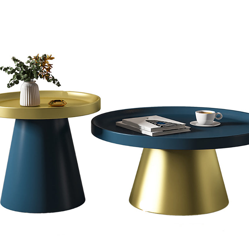 Modern Tray Top Pedestal Coffee Table Metal Round Table for Living Room Clearhalo 'Coffee & Accent Tables' 'Coffee Tables' 'coffee_tables' 'furn' 'furn_coffee_tables' 'Furniture' 'Living Room Furniture' 5262914