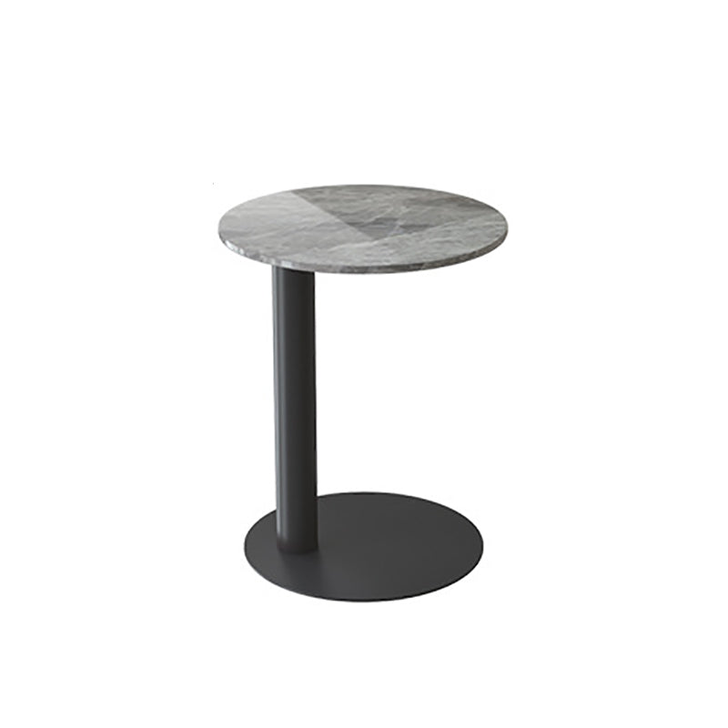 Modern Stone Pedestal Cocktail Table Round Coffee Table - White/Grey 16"L x 16"W x 20"H Clearhalo 'Coffee & Accent Tables' 'Coffee Tables' 'coffee_tables' 'furn' 'furn_coffee_tables' 'Furniture' 'Living Room Furniture' 5262945