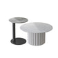 Modern Stone Pedestal Cocktail Table Round Coffee Table - White/Grey Clearhalo 'Coffee & Accent Tables' 'Coffee Tables' 'coffee_tables' 'furn' 'furn_coffee_tables' 'Furniture' 'Living Room Furniture' 5262946