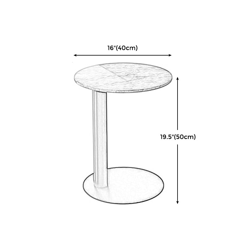 Modern Stone Pedestal Cocktail Table Round Coffee Table - White/Grey Clearhalo 'Coffee & Accent Tables' 'Coffee Tables' 'coffee_tables' 'furn' 'furn_coffee_tables' 'Furniture' 'Living Room Furniture' 5262951