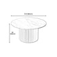 Modern Stone Pedestal Cocktail Table Round Coffee Table - White/Grey Clearhalo 'Coffee & Accent Tables' 'Coffee Tables' 'coffee_tables' 'furn' 'furn_coffee_tables' 'Furniture' 'Living Room Furniture' 5262953