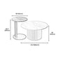 Modern Stone Pedestal Cocktail Table Round Coffee Table - White/Grey Clearhalo 'Coffee & Accent Tables' 'Coffee Tables' 'coffee_tables' 'furn' 'furn_coffee_tables' 'Furniture' 'Living Room Furniture' 5262955