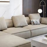 正方形の腕を埋めるソファ2シーターローバックバックフェイクレザーソファ