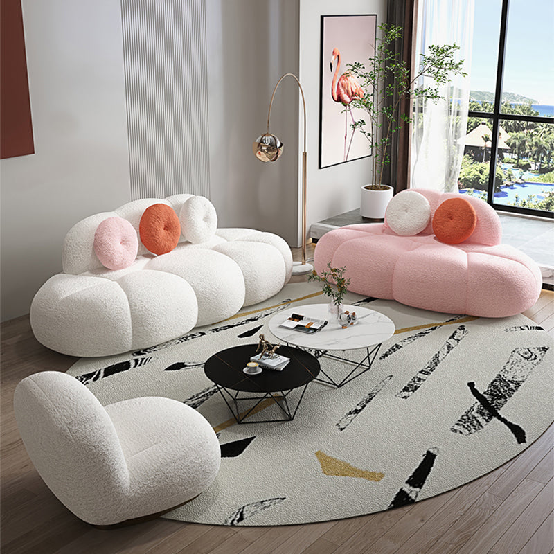 Eigentijdse stationaire woonkamer armloze standaard kussens sofa