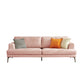 Stain Resistant Faux Leather Sofa Recessed Arm Cushions Settee Couch Pink Clearhalo 'furn' 'furn_sofas' 'Furniture' 'Living Room Furniture' 'Sofa' 'sofas' 5263095