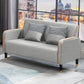 Scandinavian Square Arm Loveseat with Tight Back for Apartment