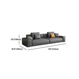 Sofa industriel avec oreillers de boîtier de base de 25,6 "Haut-tissu carré de bras en gris