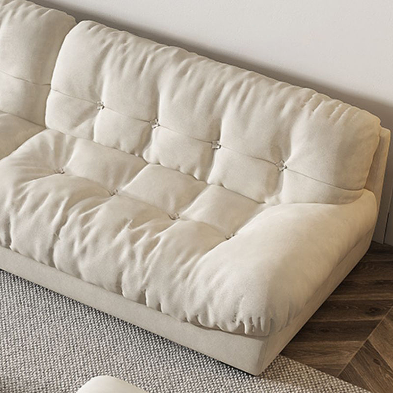 Transitional Modern Biscuit Back Standard Sofa 31.5"High Armless Sofa,Beige Clearhalo 'furn' 'furn_sofas' 'Furniture' 'Living Room Furniture' 'Sofa' 'sofas' 5263228