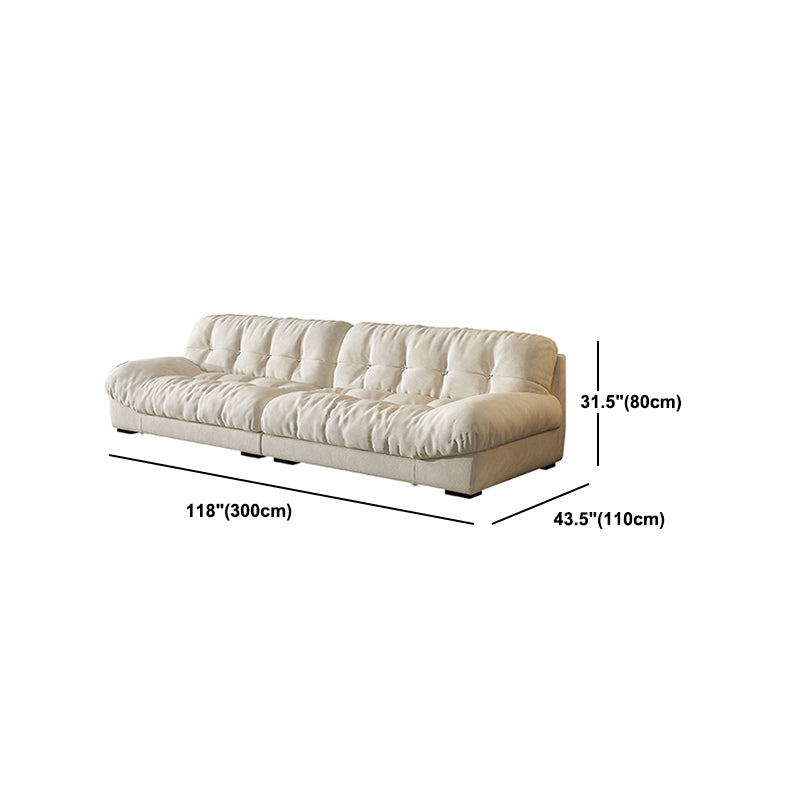 Transitional Modern Biscuit Back Standard Sofa 31.5"High Armless Sofa,Beige Clearhalo 'furn' 'furn_sofas' 'Furniture' 'Living Room Furniture' 'Sofa' 'sofas' 5263243