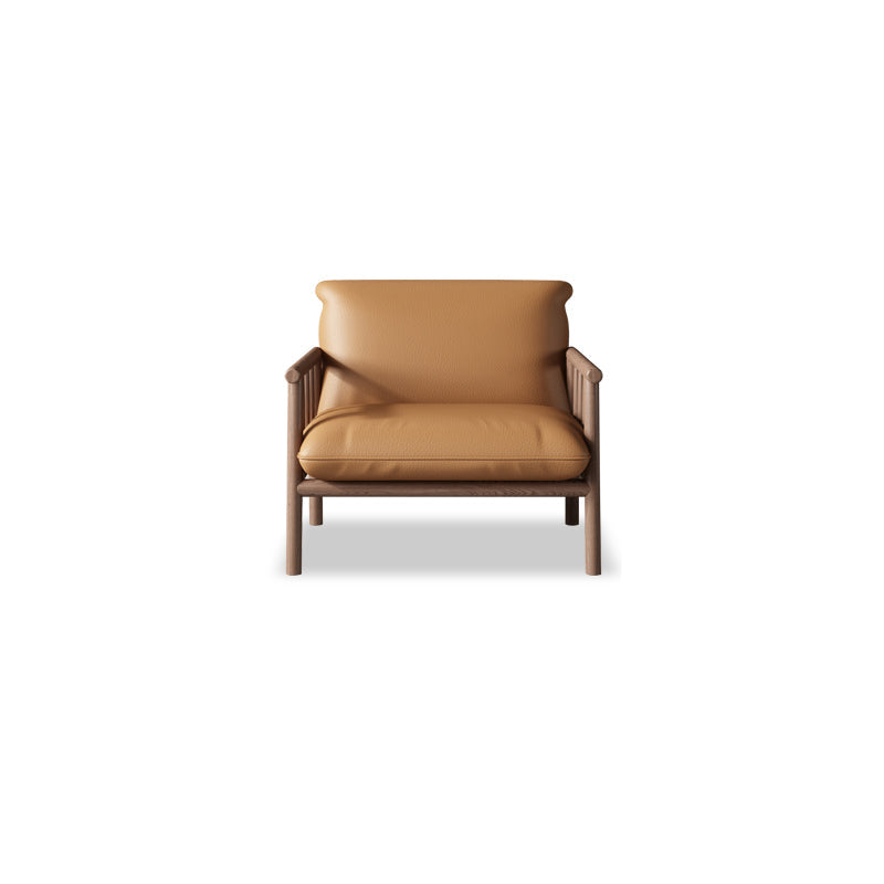 モダンフェイクレザーモダンソファスクエアアーム29 "wタイトバックソファ