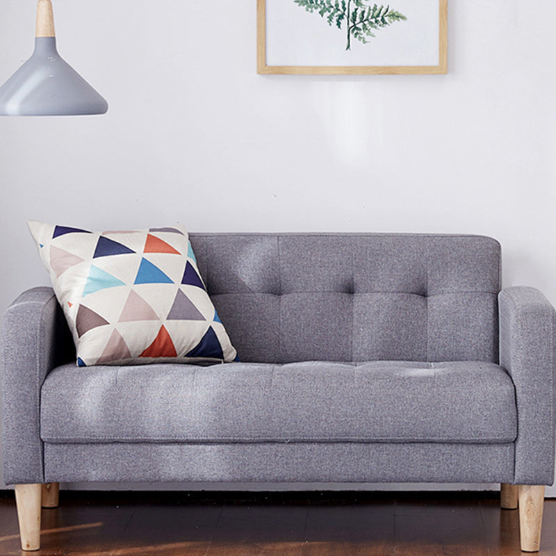 65"High Modern Cotton Blend Tufted Square Arm Sofa, Living Room