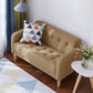 65"High Modern Cotton Blend Tufted Square Arm Sofa, Living Room