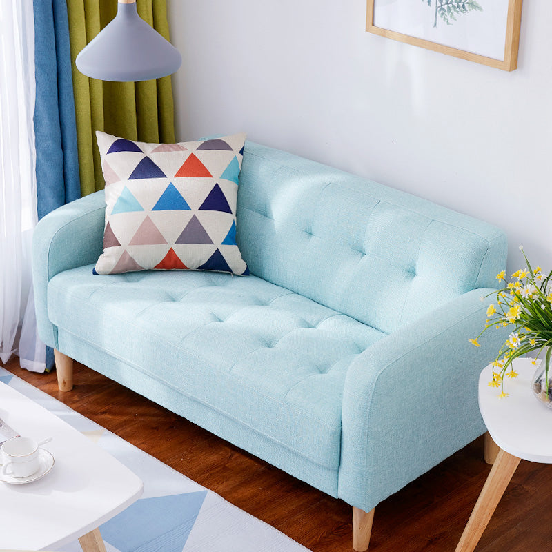 65"High Modern Cotton Blend Tufted Square Arm Sofa, Living Room