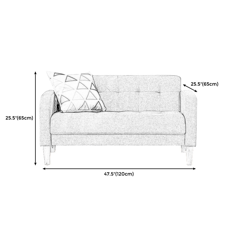 65"High Modern Cotton Blend Tufted Square Arm Sofa, Living Room