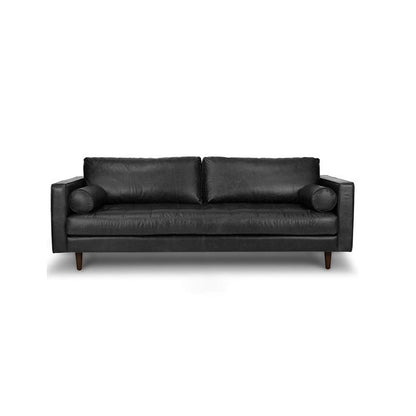 Craftsman Faux Leather Square Tufted Sofa for Living Room 65H
