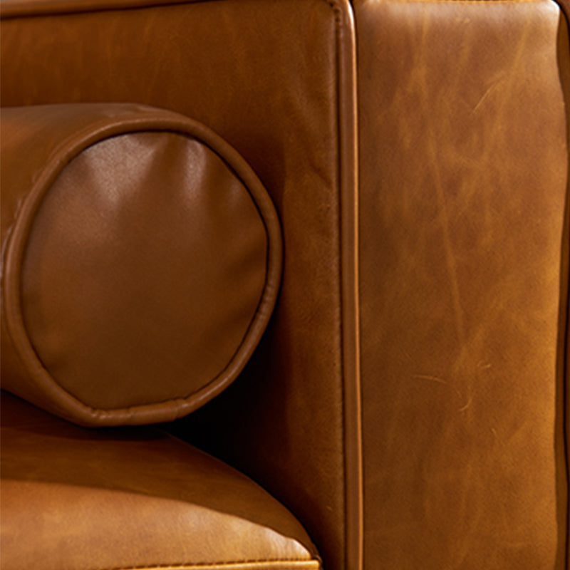 Craftsman Faux Leather Square Tufted Sofa for Living Room 65H