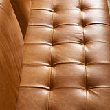 Craftsman faux cuir carré canapé tufté pour le salon 65h