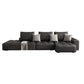 One Side Armrest Cushioning Back Sofa Bed Black Imitation Leather Sofa