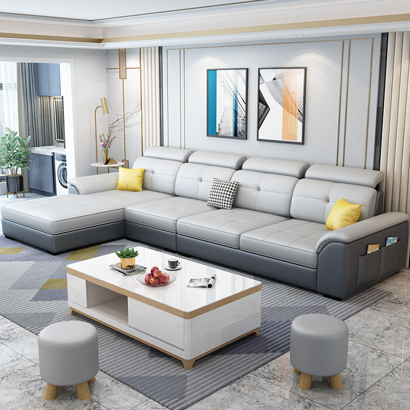 Nordic Style Sofa Bed Latex/sponge Seat Filling Imitation Leather Sofa