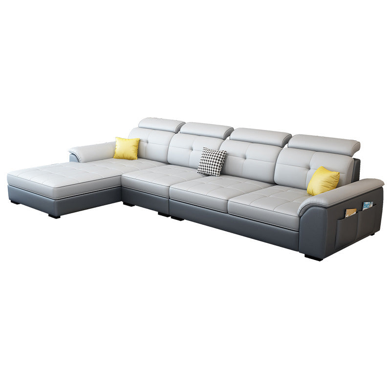 Nordic Style Sofa Bed Latex/sponge Seat Filling Imitation Leather Sofa