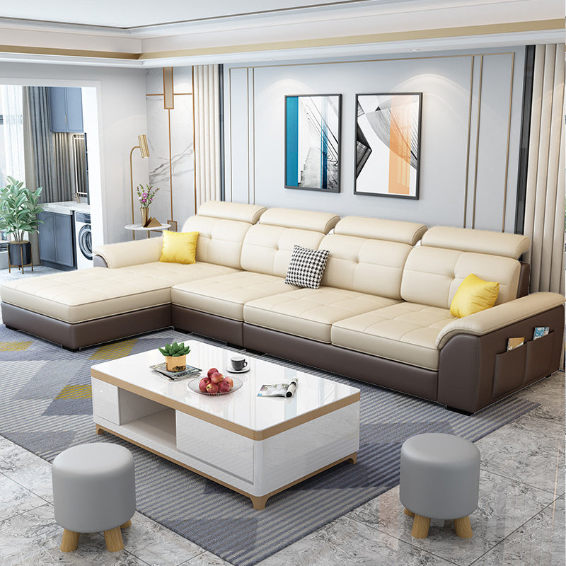 Nordic Style Sofa Bed Latex/sponge Seat Filling Imitation Leather Sofa