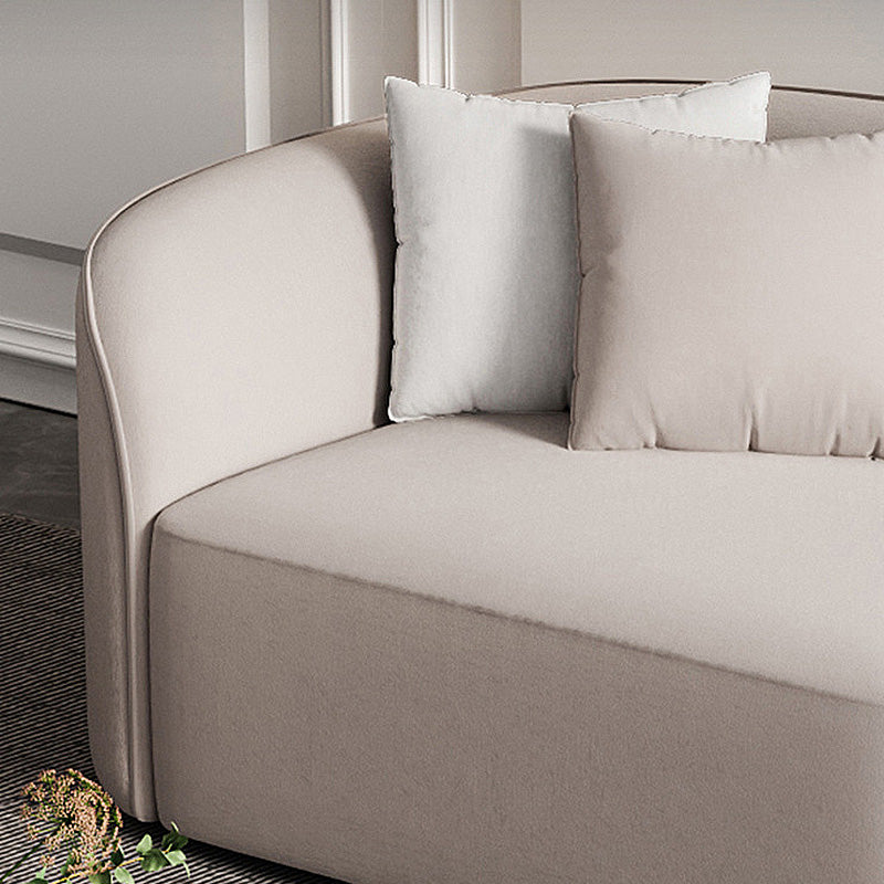 Scandinavian Cream Tight Back Sofa/Sectional with Curved Corner for Living Room