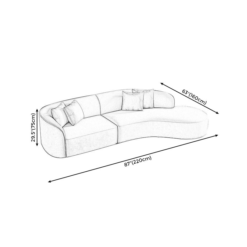 Skandinavische creme enge Rückensofa/Abschnitt mit gekrümmter Ecke für Wohnzimmer