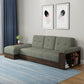 94.49" W √ó 39.37" D √ó 30.71" H Linen Blend One Arm Sectional with Storage