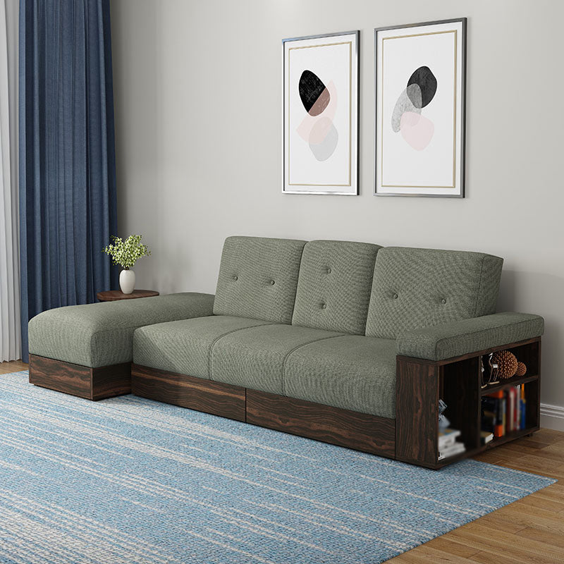 94.49 "W √ó 39.37" D √ó 30.71 "H Lino mezcla un brazo seccional con almacenamiento