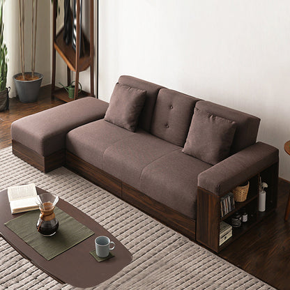 94.49" W √ó 39.37" D √ó 30.71" H Linen Blend One Arm Sectional with Storage