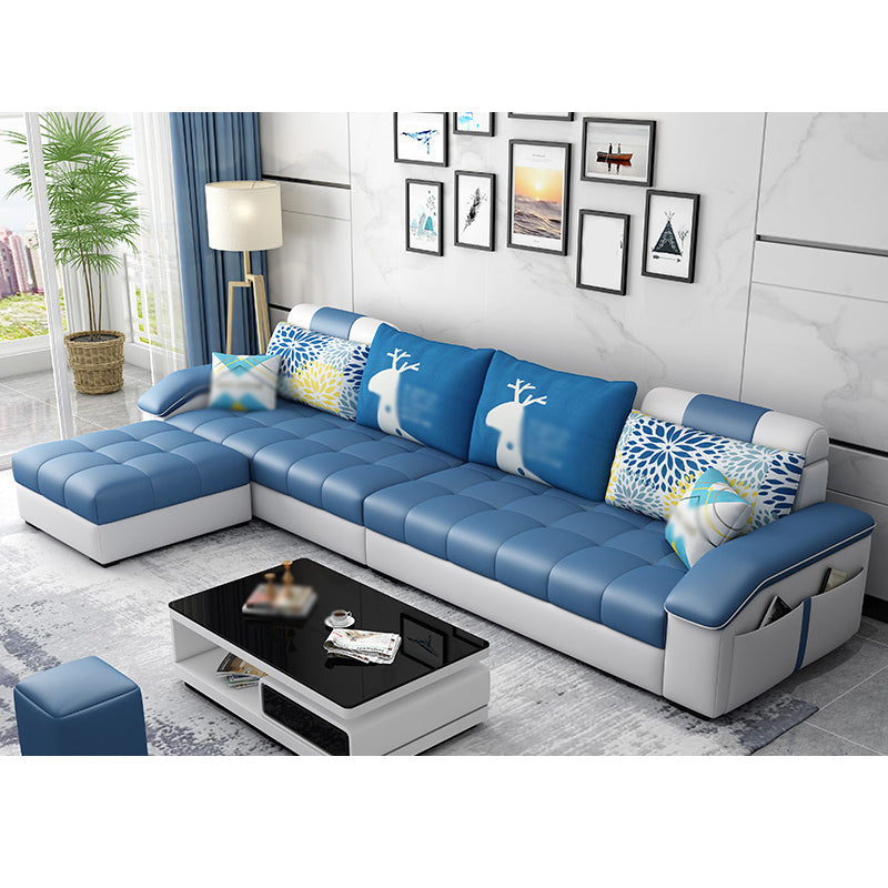 106.3" W √ó 57.09" D √ó 35.43" H Sloped Arms Sectional with Storage and Slipcovered