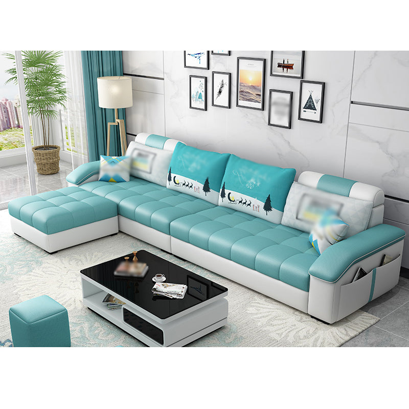 106.3" W √ó 57.09" D √ó 35.43" H Sloped Arms Sectional with Storage and Slipcovered