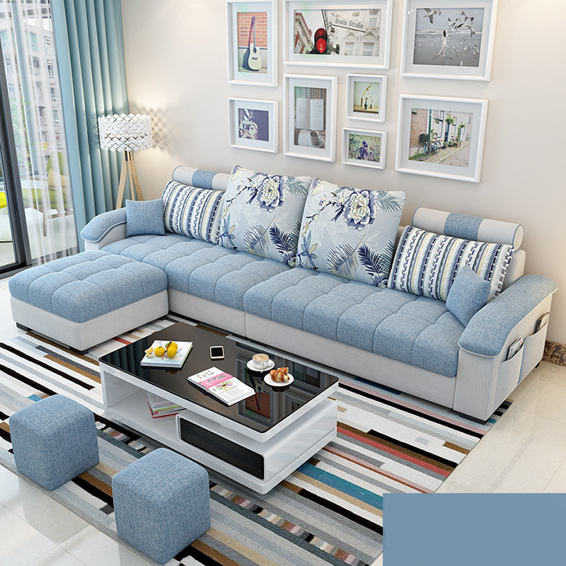 106.3" W √ó 57.09" D √ó 35.43" H Sloped Arms Sectional with Storage and Slipcovered