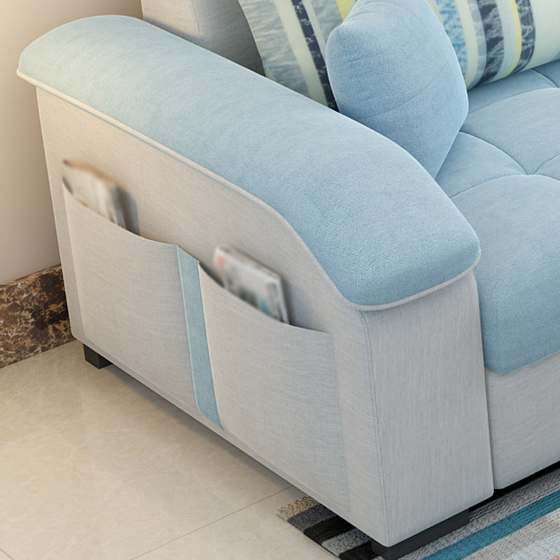 106.3" W √ó 57.09" D √ó 35.43" H Sloped Arms Sectional with Storage and Slipcovered