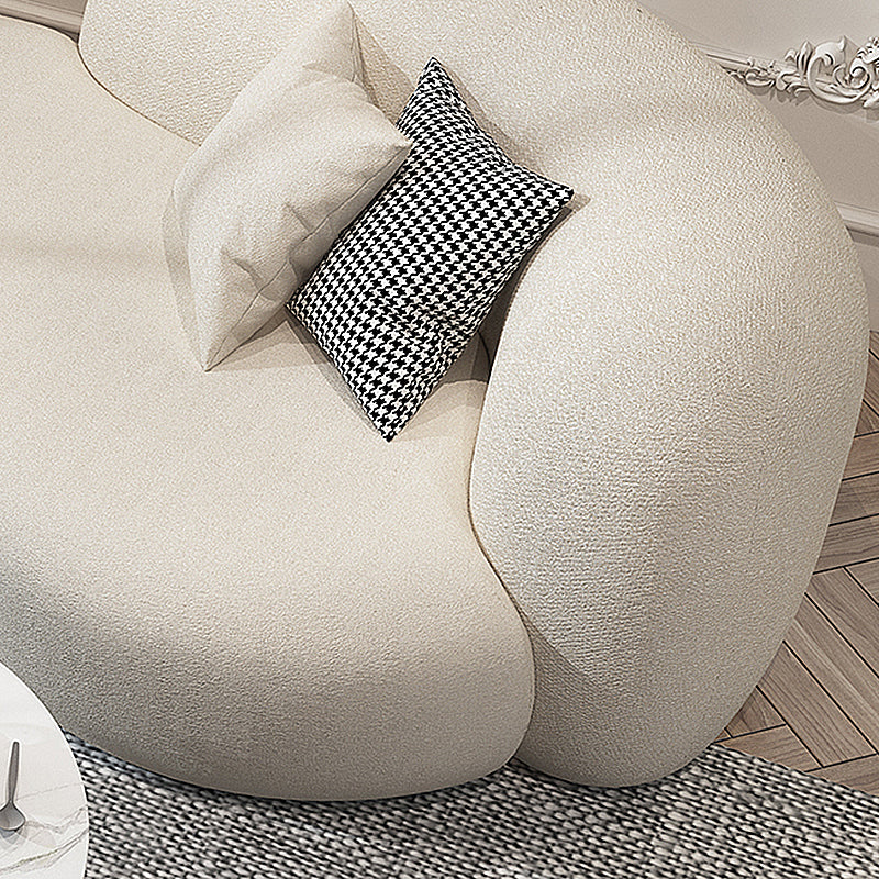 Moderne kameel achterbank 27,56 "High Round Arm Sofa voor appartement, wit