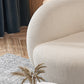 Moderne kameel achterbank 27,56 "High Round Arm Sofa voor appartement, wit