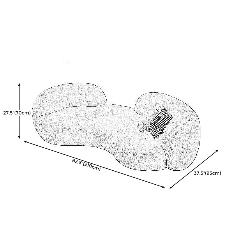 Moderne kameel achterbank 27,56 "High Round Arm Sofa voor appartement, wit