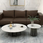 Modern Style White Slate & Grey Glass Top Iron Craft Round Coffee Table White Clearhalo 'Coffee & Accent Tables' 'Coffee Tables' 'coffee_tables' 'furn' 'furn_coffee_tables' 'Furniture' 'Living Room Furniture' 5263851