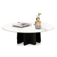 Modern Style White Slate & Grey Glass Top Iron Craft Round Coffee Table Clearhalo 'Coffee & Accent Tables' 'Coffee Tables' 'coffee_tables' 'furn' 'furn_coffee_tables' 'Furniture' 'Living Room Furniture' 5263856
