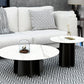 Modern Style White Slate & Grey Glass Top Iron Craft Round Coffee Table Clearhalo 'Coffee & Accent Tables' 'Coffee Tables' 'coffee_tables' 'furn' 'furn_coffee_tables' 'Furniture' 'Living Room Furniture' 5263863