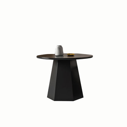 Pedestal Coffee Table Modern Black/White Cocktail Table for Room 19.7"L x 19.7"W x 19.7"H Black