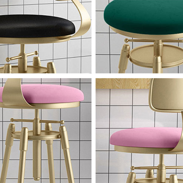 Soggiorno sgabello da bar in metallo a 4 gambe in metallo glam