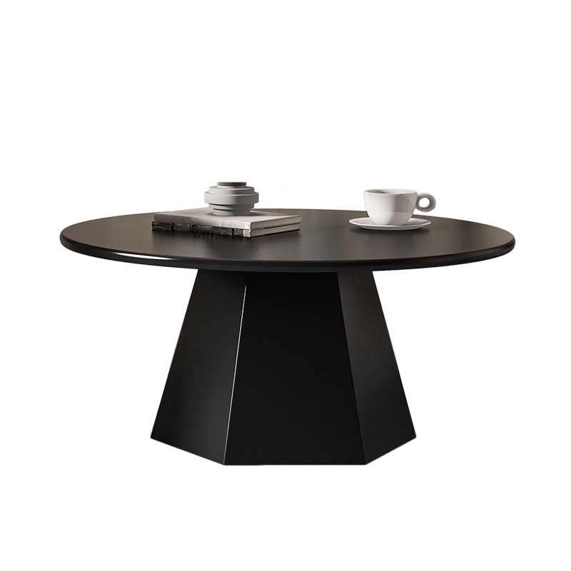 Pedestal Coffee Table Modern Black/White Cocktail Table for Room 28"L x 28"W x 17"H Black Clearhalo 'Coffee & Accent Tables' 'Coffee Tables' 'coffee_tables' 'furn' 'furn_coffee_tables' 'Furniture' 'Living Room Furniture' 5265675