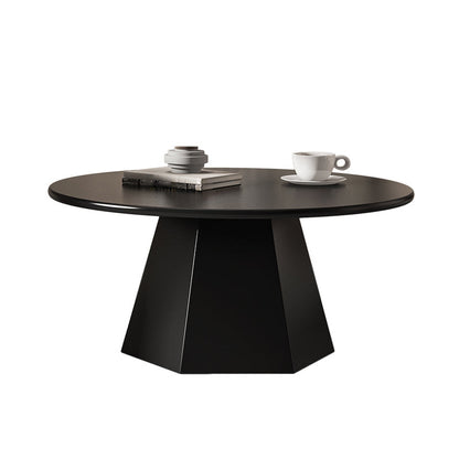 Pedestal Coffee Table Modern Black/White Cocktail Table for Room 28"L x 28"W x 17"H Black Clearhalo 'Coffee & Accent Tables' 'Coffee Tables' 'coffee_tables' 'furn' 'furn_coffee_tables' 'Furniture' 'Living Room Furniture' 5265675