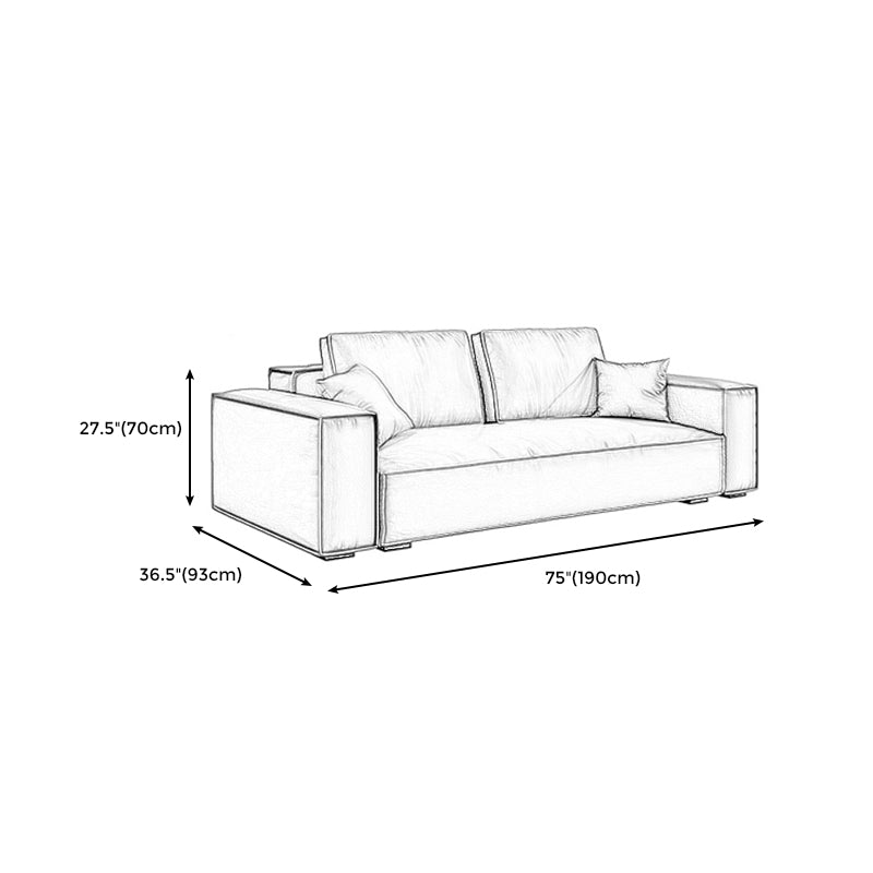 Tanna in vera pelle di divano a braccio quadrato stretto/sezionale per soggiorno