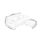 Tight Back Square Arm Sofa/Sectional with Storage and Convertible for Living Room