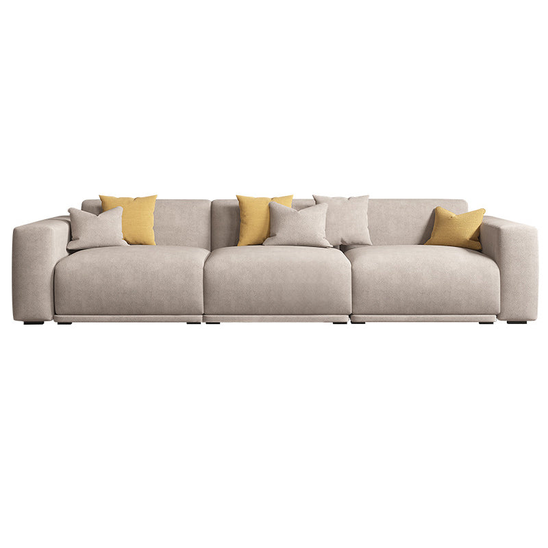 Scandinavian Tight Back Square Arm Sofa/Sectional with Stationary for Living Room 110"L x 39"W x 30"H Linen Blend Clearhalo 'furn' 'furn_sectionals' 'Furniture' 'Living Room Furniture' 'Sectionals' 5266434